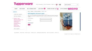 Tupperware | Gift Registry Account Login