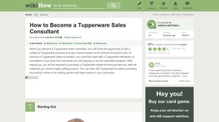 How to Become a Tupperware Sales Consultant: 9 Steps