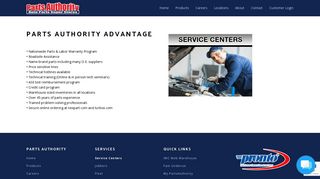 Service Centers – Parts Authority