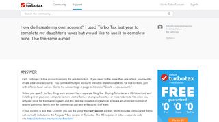 How do I create my own account? I used Turbo Tax last year to c ...