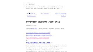 Turbobit Premium July 2018 – We Premium