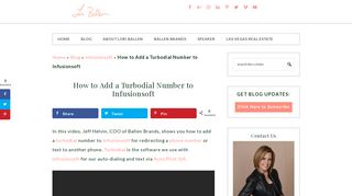 How to Add a Turbodial Number to Infusionsoft - | [Lori Ballen 2019]