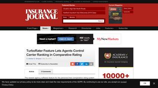 TurboRater Feature Lets Agents Control Carrier Ranking in ...