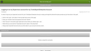 Logging in to my Supervisor account for my TurboSquid Enterprise ...