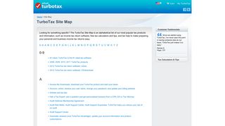 TurboTax® - Site Map - Tax Software for Online Taxes, Free Tax Filing