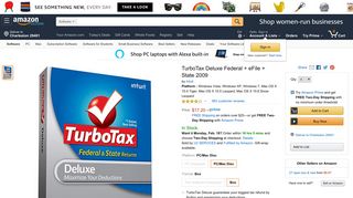 Amazon.com: TurboTax Deluxe Federal + eFile + State 2009: Software