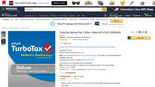 TurboTax Deluxe Fed + Efile + State 2013 OLD VERSION - Amazon.com