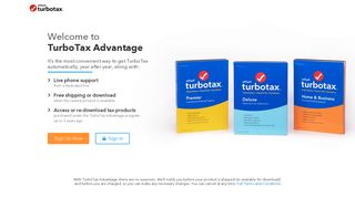 TurboTax Advantage - Sign Up for Automatic Renewal | TurboTax ...