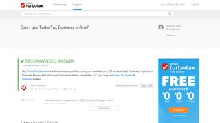 Can I use TurboTax Business online? - TurboTax Support