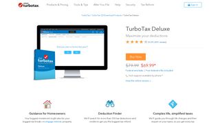 TurboTax® Deluxe CD/Download 2018 Tax Software, Maximize Your ...