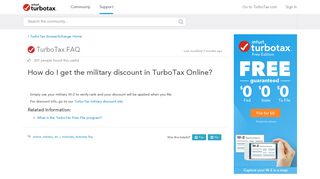 How do I get the military discount in TurboTax Online? - TurboTax ...