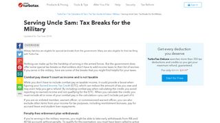 Serving Uncle Sam: Tax Breaks for the Military - TurboTax Tax Tips ...