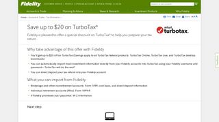 TurboTax Discount - Fidelity