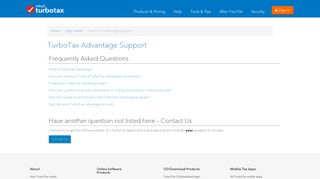 TurboTax Advantage Support – Get Help for Your TurboTax ...