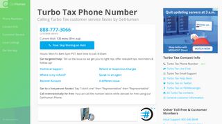 Turbo Tax Phone Number | Call Now & Skip the Wait - GetHuman