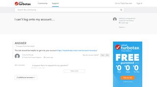 I can't log onto my account.... - TurboTax Support