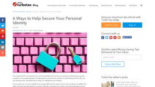 6 Ways to Help Secure Your Personal Identity | The TurboTax Blog