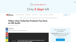Video: How TurboTax Protects You from an IRS Audit - TurboTax Tax ...