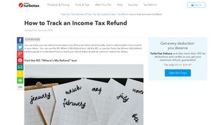 How to Track an Income Tax Refund - TurboTax Tax Tips & Videos