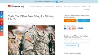 TurboTax Offers Free Filing for Military E1- E5 | The TurboTax Blog