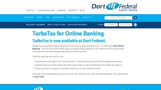 TurboTax for Online Banking - Dort Federal Credit Union