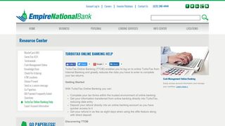 TurboTax Online Banking Help - Empire National Bank