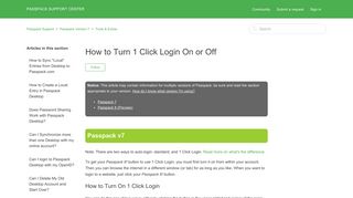 How to Turn 1 Click Login On or Off – Passpack Support