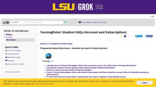 TurningPoint: Student FAQs (Account and Subscription) - GROK ...