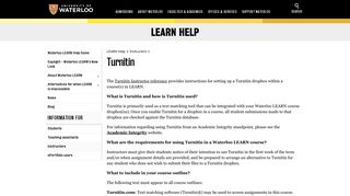 Turnitin | LEARN Help | University of Waterloo