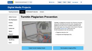 Turnitin - Toolbox - Digital Media Projects - Ryerson University