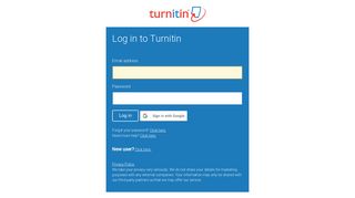 Login Page - Turnitin