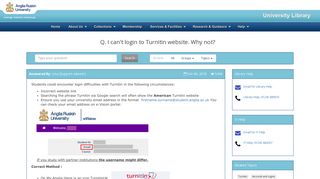 I can't login to Turnitin website. Why not? - Library and IT support