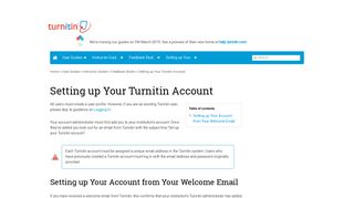 Setting up Your Turnitin Account - Guides.turnitin.com