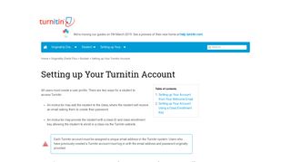 Setting up Your Turnitin Account - Guides.turnitin.com
