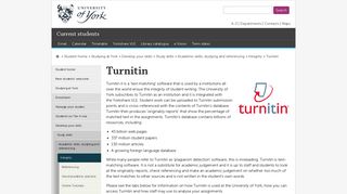 Turnitin - Student home, The University of York