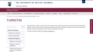 Turnitin - UBC Graduate Studies - The University of British Columbia