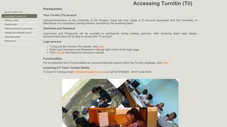 Accessing Turnitin (Tii) - About Turnitin (Tii) - UWC