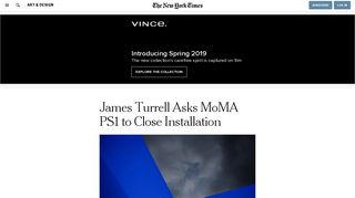 James Turrell Asks MoMA PS1 to Close Installation - The New York ...