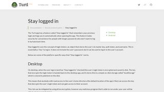Stay logged in | Documentation | Turtl