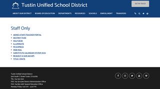 Staff Only - Tustin Unified School District