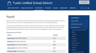 Payroll - Tustin Unified School District