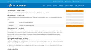 Online Training | Assessment - LET Training and Consultation Services