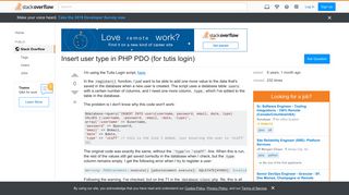 Insert user type in PHP PDO (for tutis login) - Stack Overflow