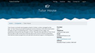 Tutor House - TutorCruncher