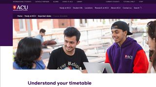 Course timetables – Study at ACU