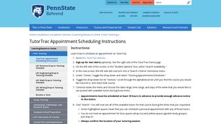 TutorTrac Appointment Scheduling Instructions | Penn State Behrend