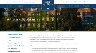 Advising Programs | Saint Anselm College