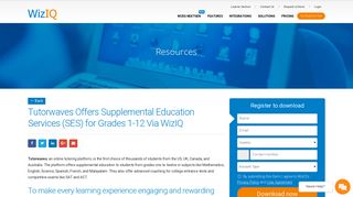 Tutorwaves Offers Supplemental Education Services (SES) for Grades ...