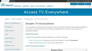 Access TV Everywhere | Midco Cable TV Support