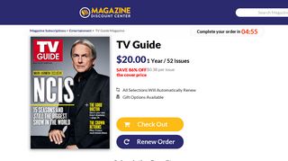TV Guide Magazine Subscription & Renewal Discounts